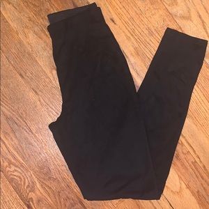 F21 black suede leggings